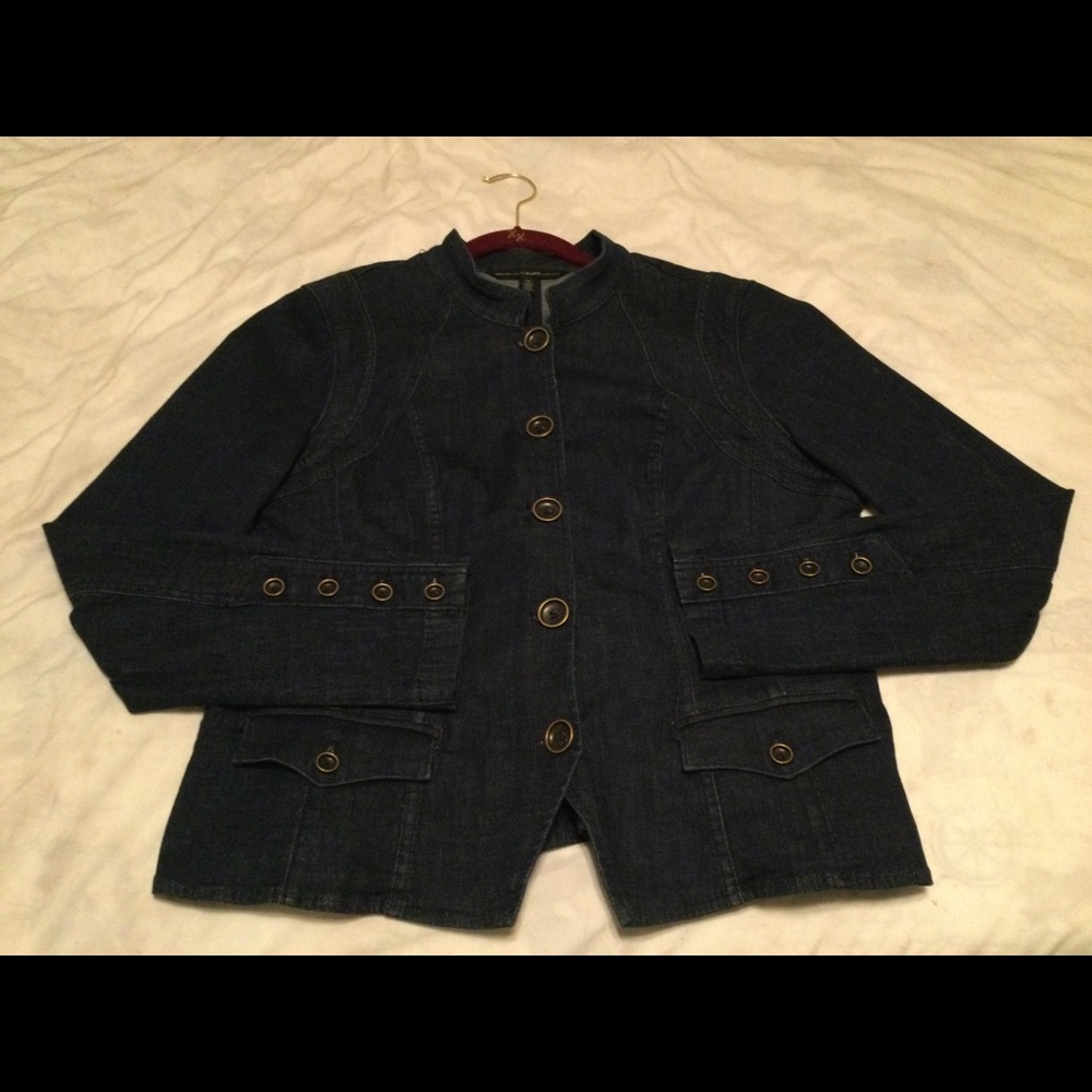 White House Black Market Denim Jacket Size 14
